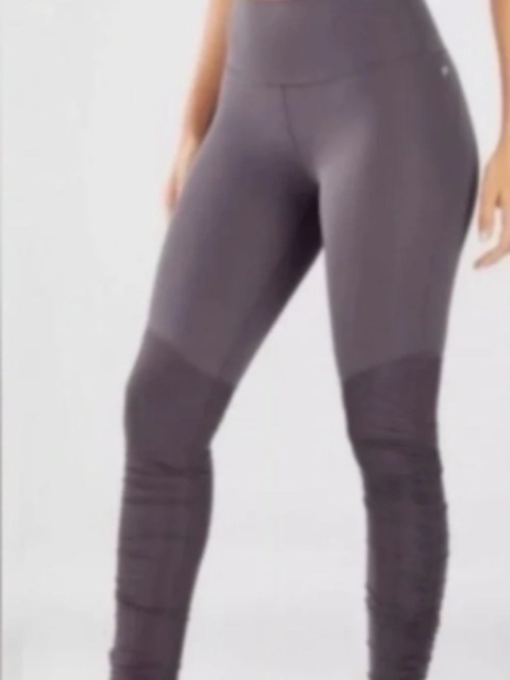 Fabletics Cashel Foldover PureLuxe Legging with Ruched Leg in Pewter Small